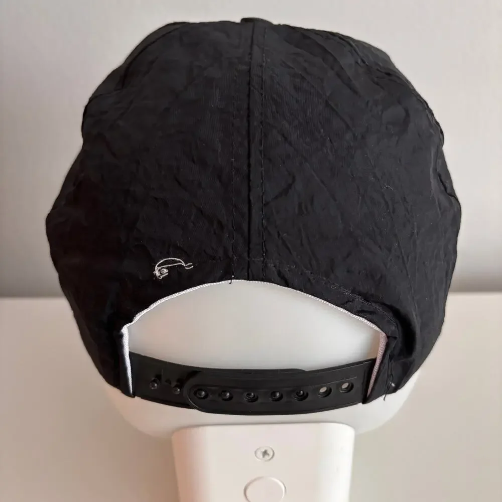 MINT Vtg Salem Cigarettes Snapback Hat Cap Black Nylon Parachute Neon 1980s
